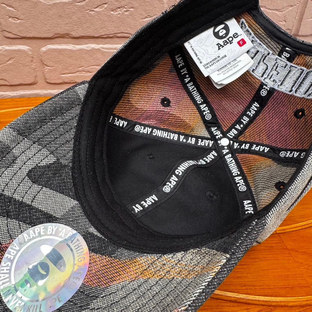 【美品】AAPE BY A BATHING APE 迷彩 デニムキャップ