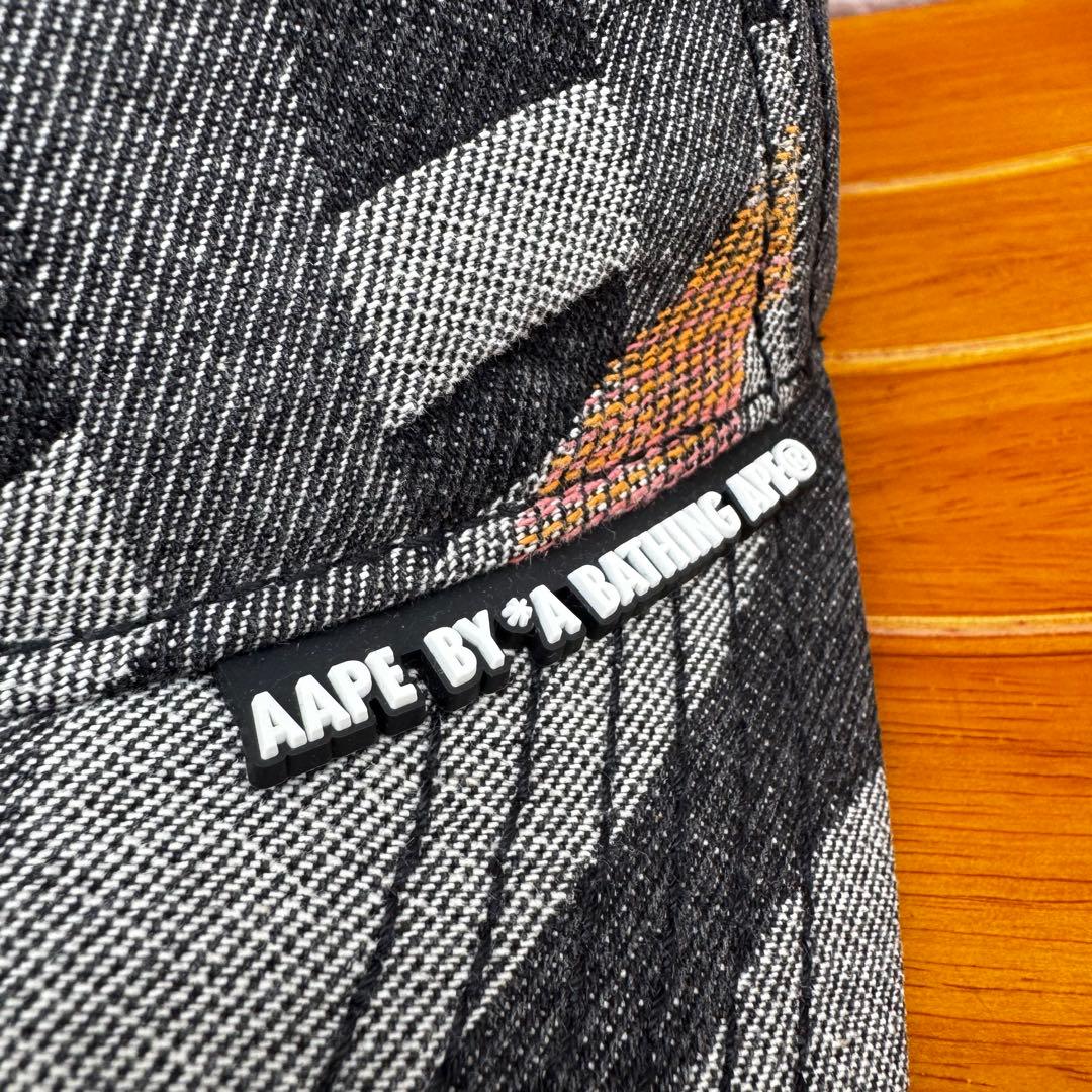 【美品】AAPE BY A BATHING APE 迷彩 デニムキャップ