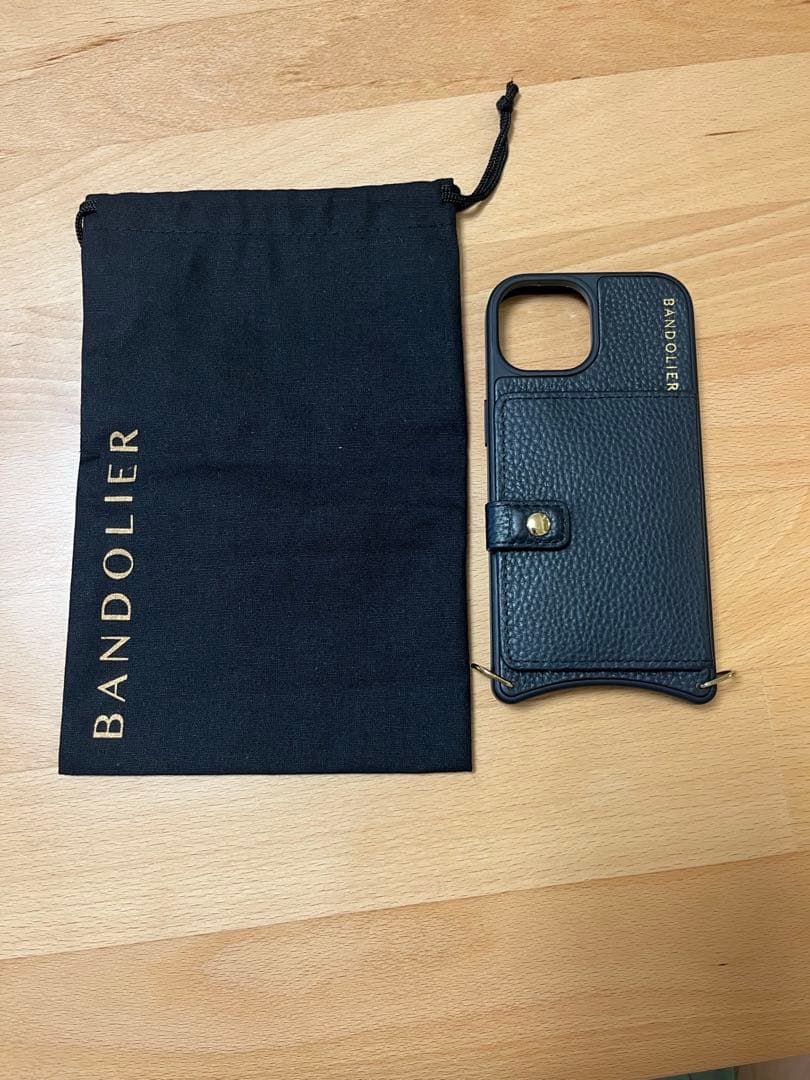 【バンドリヤー】レザー製iPhon15 ケース カードポケット付き