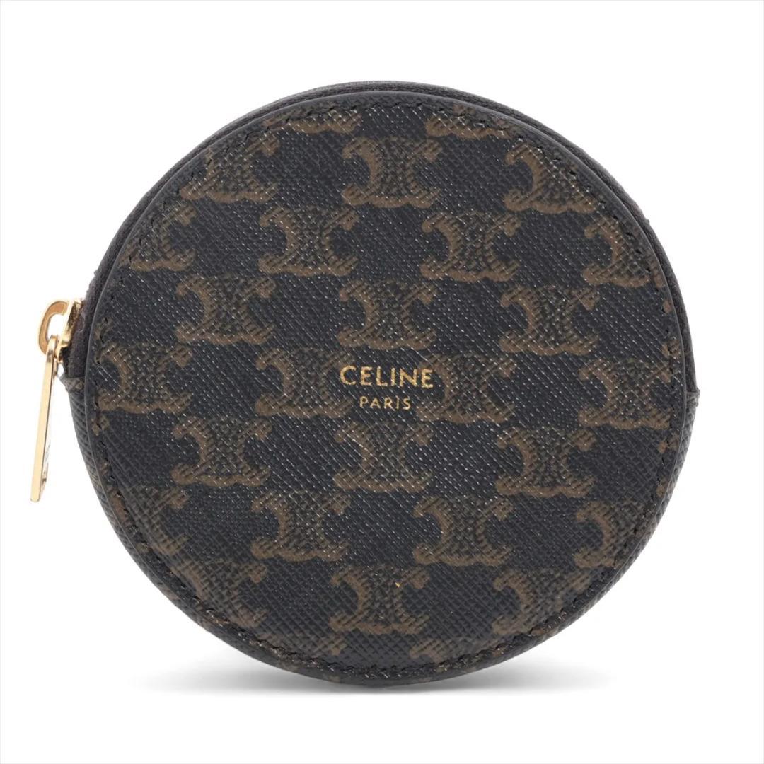 CELINE セリーヌ トリオンフ レザー ケース ダーク ブラウン