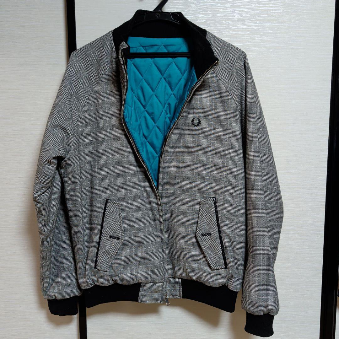 フレッドペリー ジャケット グレー ブラック チェック リバーシブル