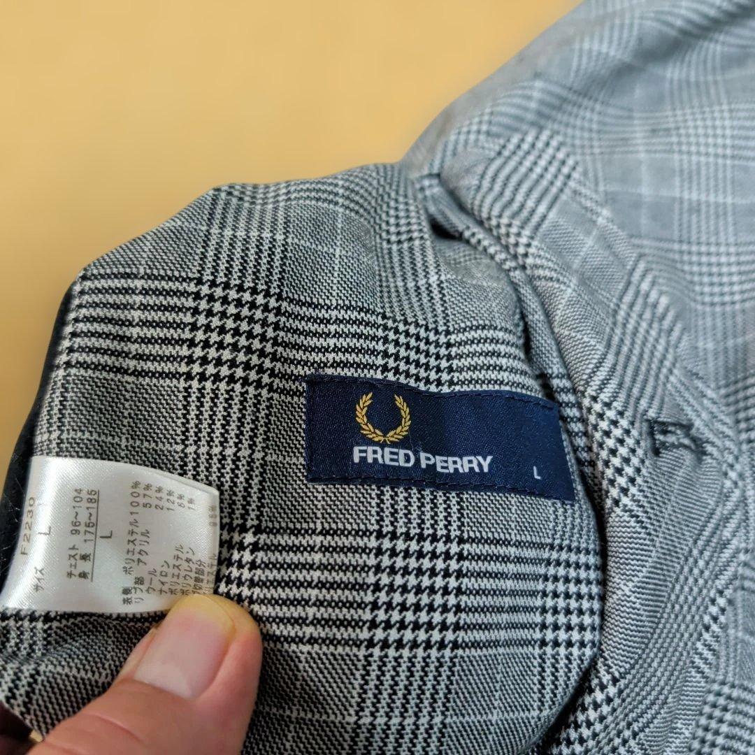 フレッドペリー ジャケット グレー ブラック チェック リバーシブル
