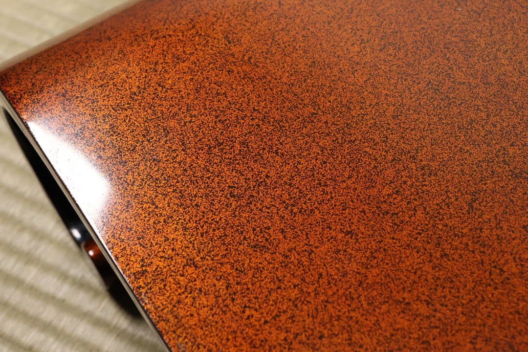 漆芸 梨地 砂子 巻足 平卓 花台 53.8cm 木製 大正昭和【MA736】