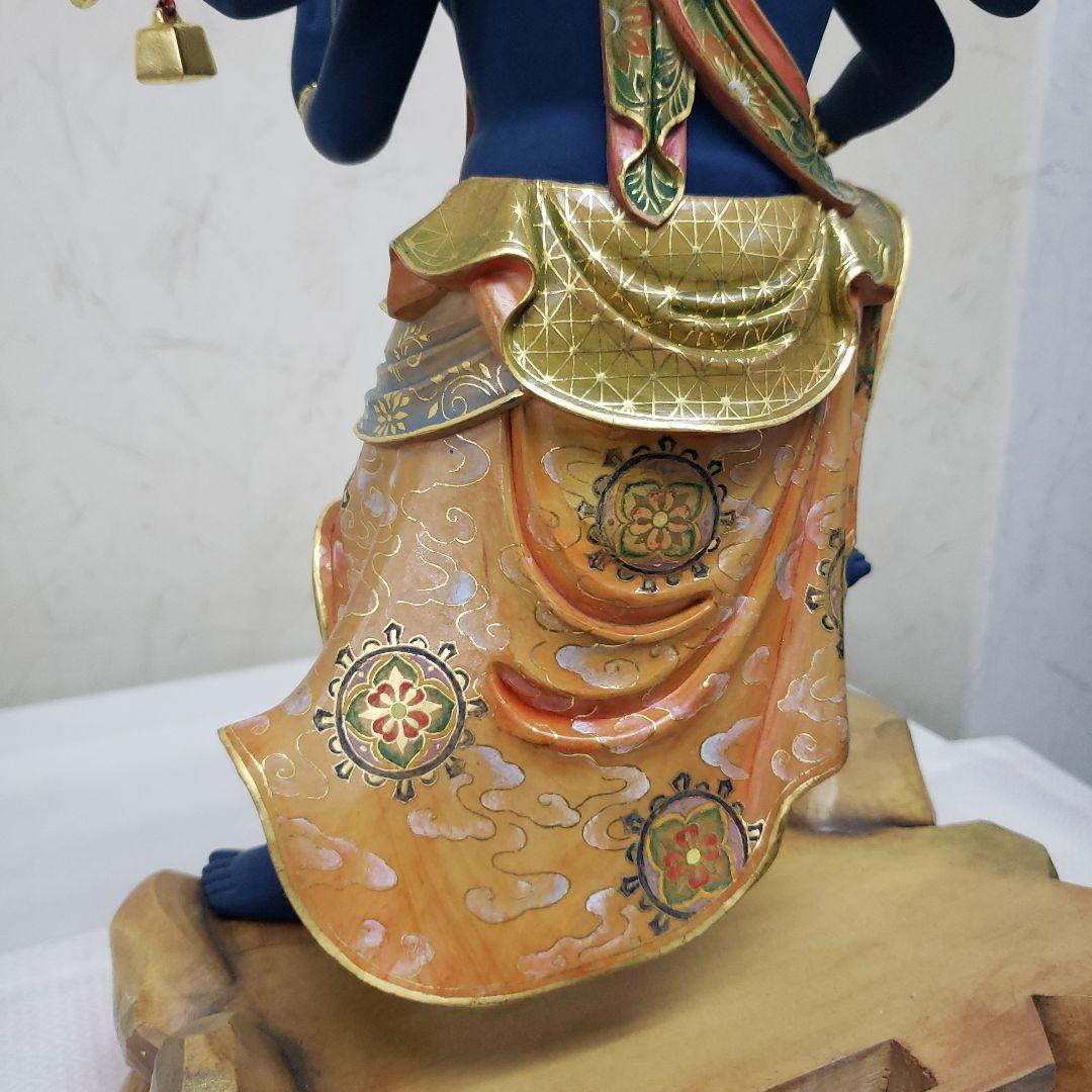 Ｂフライデー極彩色 錐金特上彫り烏枢沙摩明王8寸立五大明王の一人 高さ約57cm