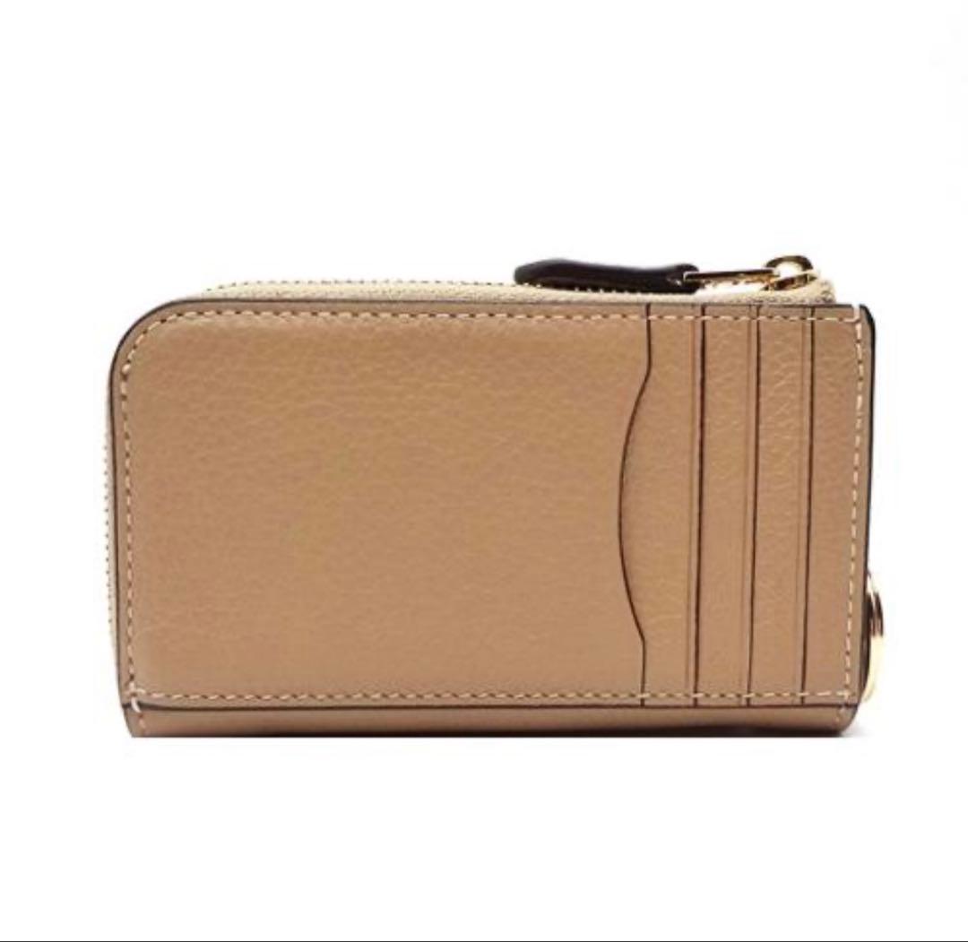 COACHコーチ カードケース 新作 キーケースぺブル レザー ベージュ