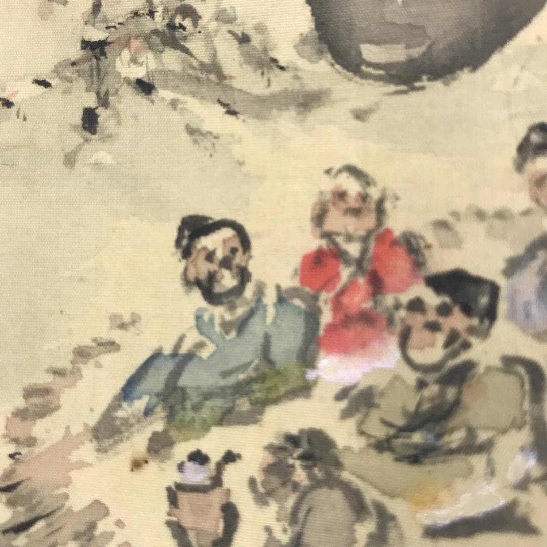 【真作】佐藤功堂/納涼図/山水図/人物図/掛軸/名家伝来/AB-987