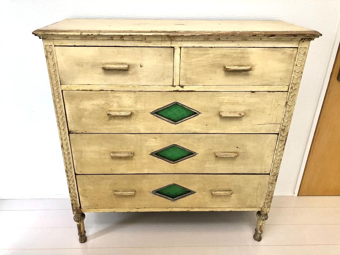 【フランス アンティーク家具】シャビーシック アンティークチェスト キャビネット