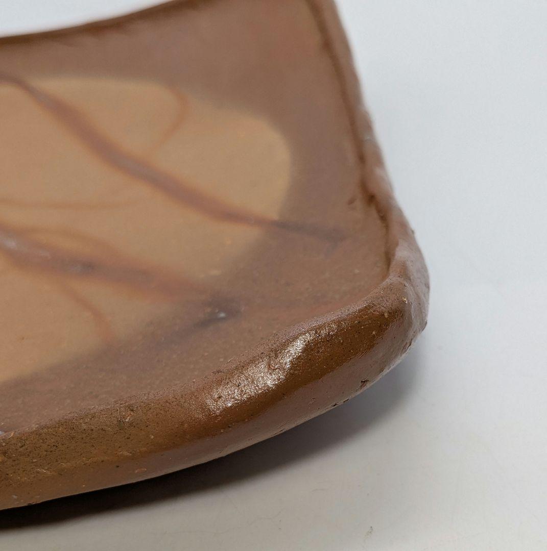 伊勢崎紳 備前焼 角皿 共箱共布栞 食器 緋襷 中皿 盛り皿 四方皿 和食器