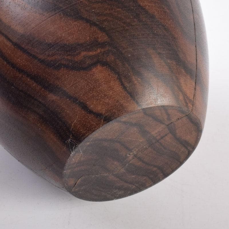 煎茶道具　天然木　黒柿製　無垢彫　綺麗な木目の茶壷　茶心壷　V　8476