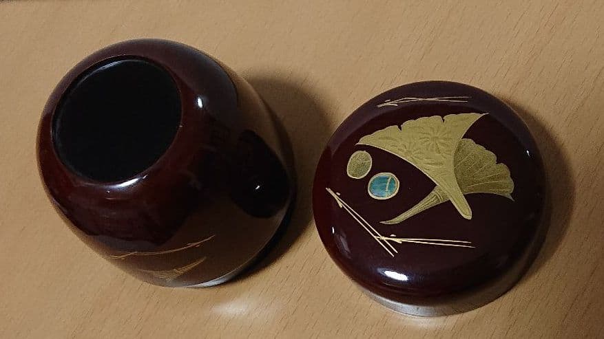 茶道具銀杏蒔絵中棗