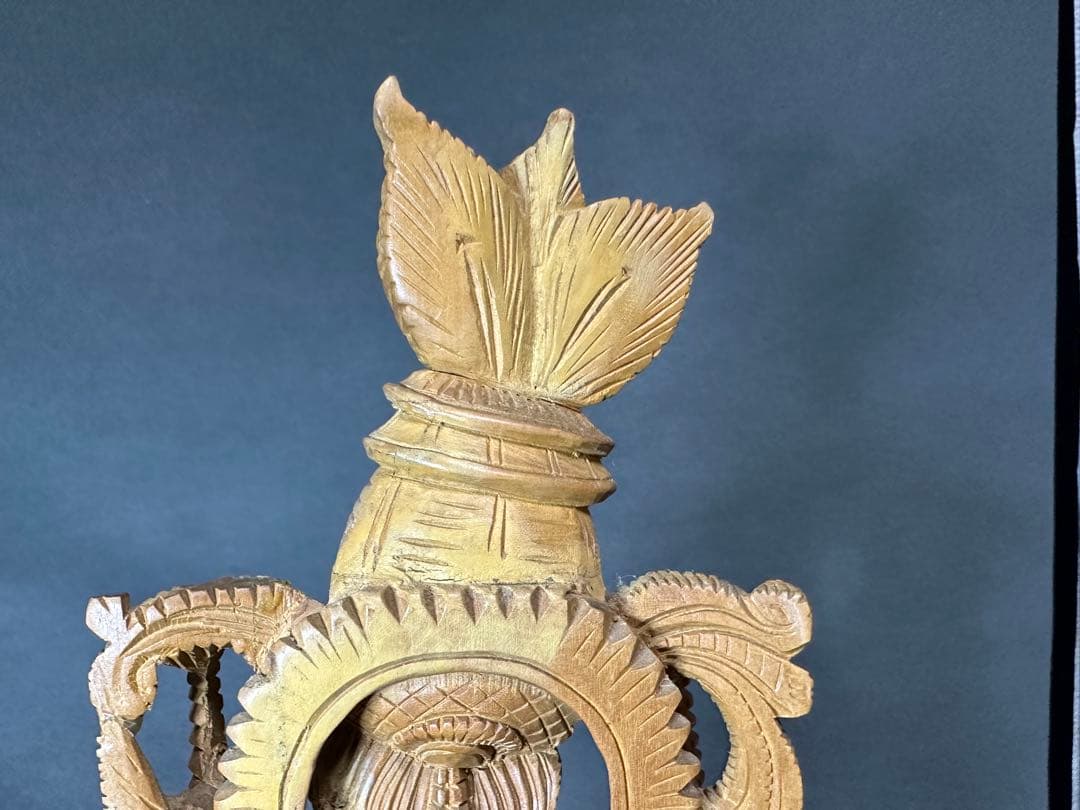 インド　白檀　木彫り　弁財天　仏教美術　仏像 骨董 木像　木製　仏教　密教