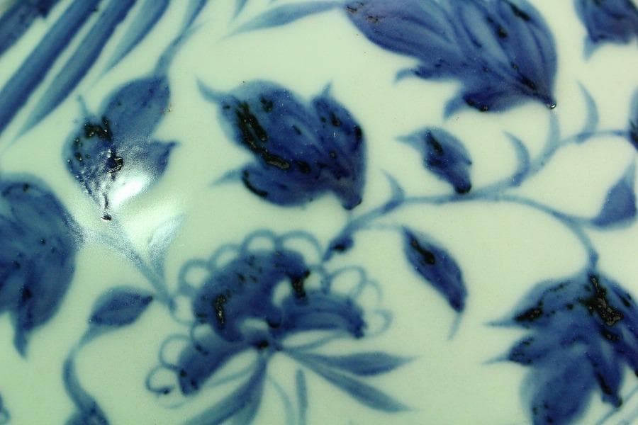 中国美術 青花 纏枝蓮花鳳紋 壷(K-A727)