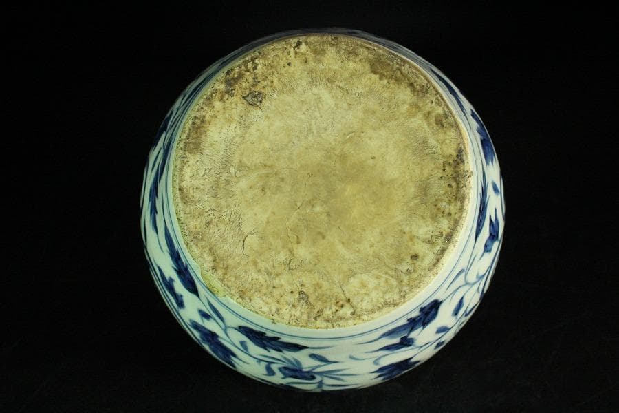 中国美術 青花 纏枝蓮花鳳紋 壷(K-A727)