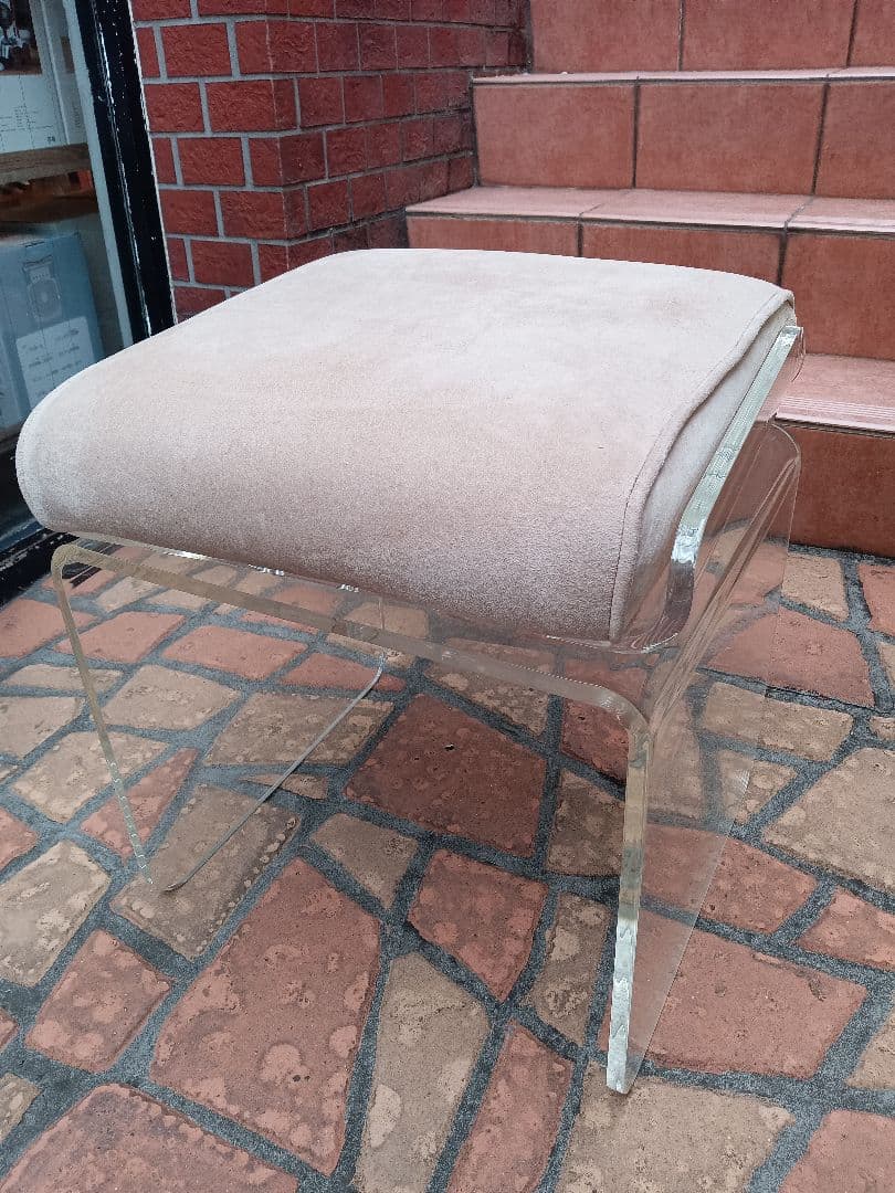 アメリカ製 カリフォルニア アクリルスツール レザーシート 低反発 回転式