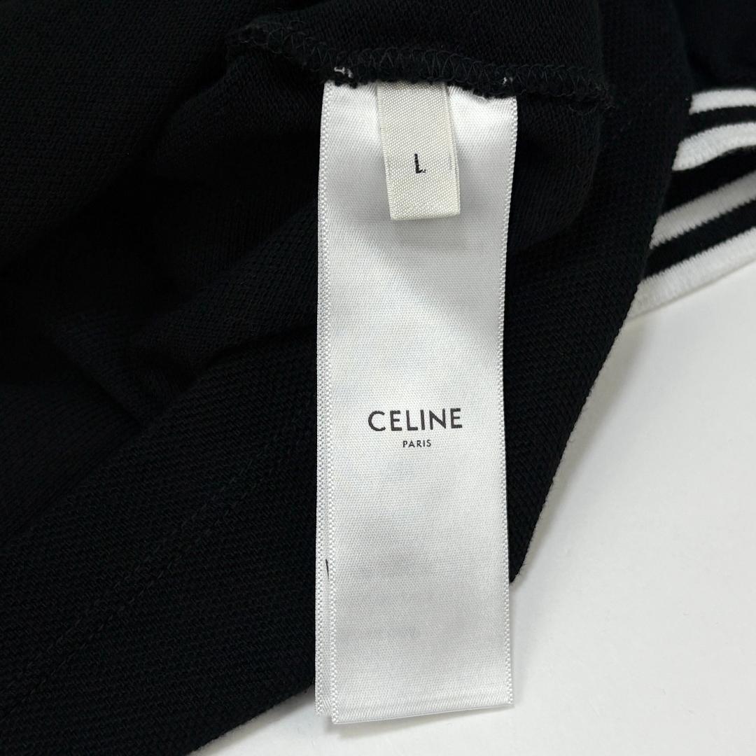 極美品 CELINE 23SS トリオンフ クロップド ポロシャツ コットンピケ
