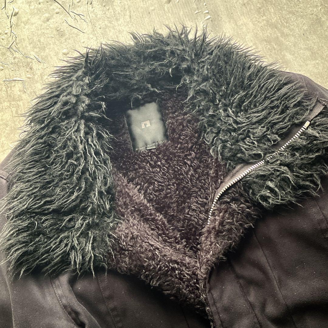 00s grunge boa fur jacket 短丈y2k お兄系　ギャル男