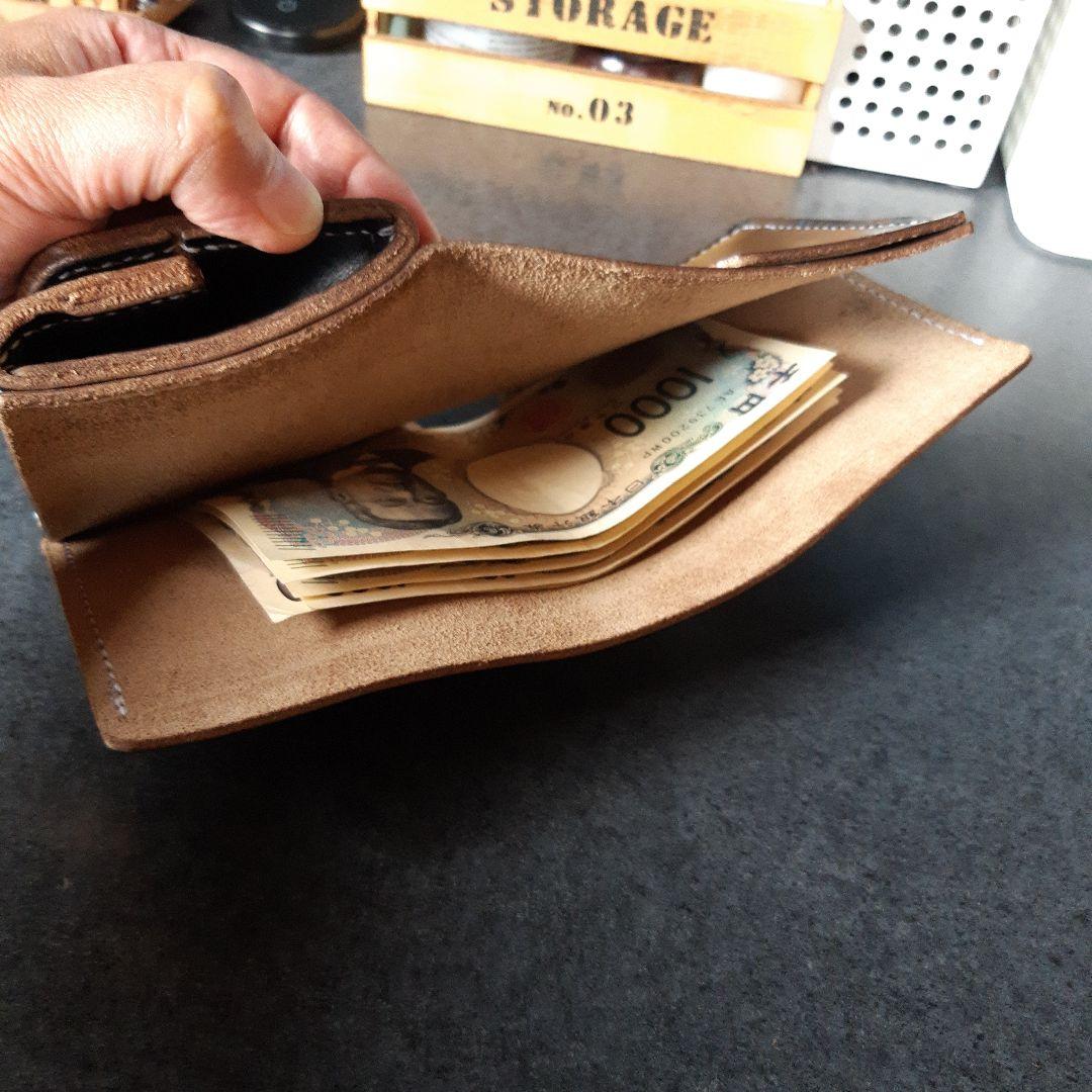 HORWEEN★クロムエクセル　二つ折り財布 オールブラック