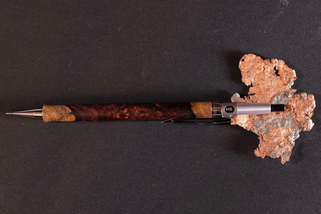 PG5木軸カスタムシャープペンシル0057 ホンジュラスローズ瘤　高村杢工房
