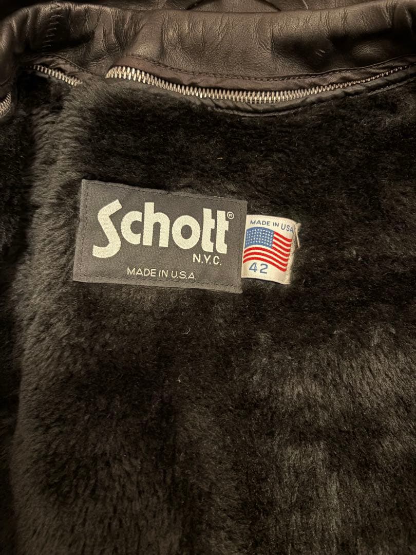 最終価格　　Schott 黒 シングルライダースジャケット　641