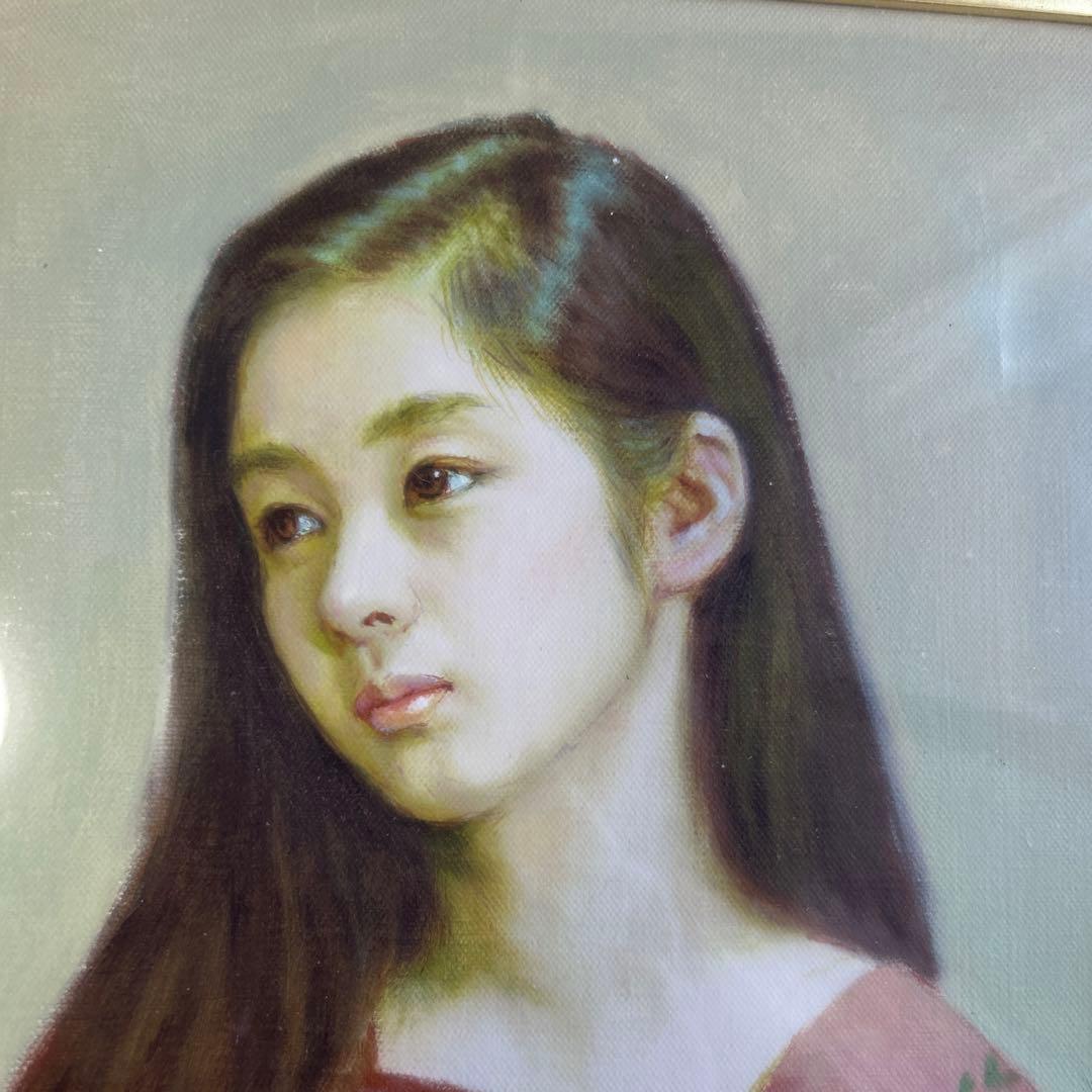 絵画　油彩画　女性　鶴村義美　「二十歳」