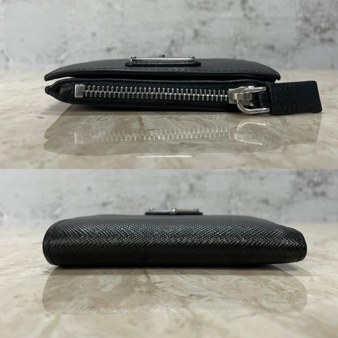 PRADA 二つ折り財布 プラダ サフィアーノ トライアングル 2MC066 黒