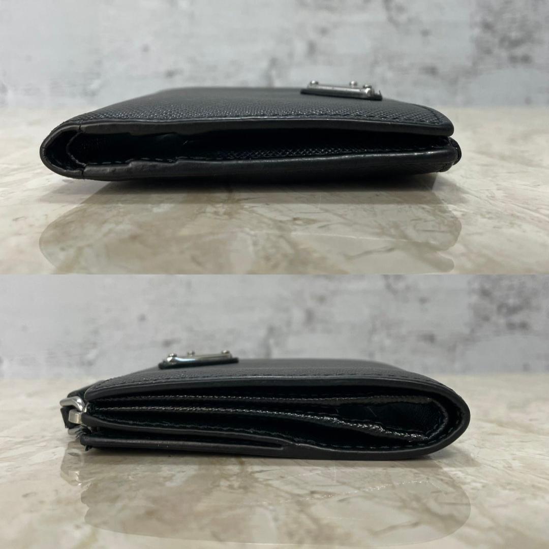 PRADA 二つ折り財布 プラダ サフィアーノ トライアングル 2MC066 黒