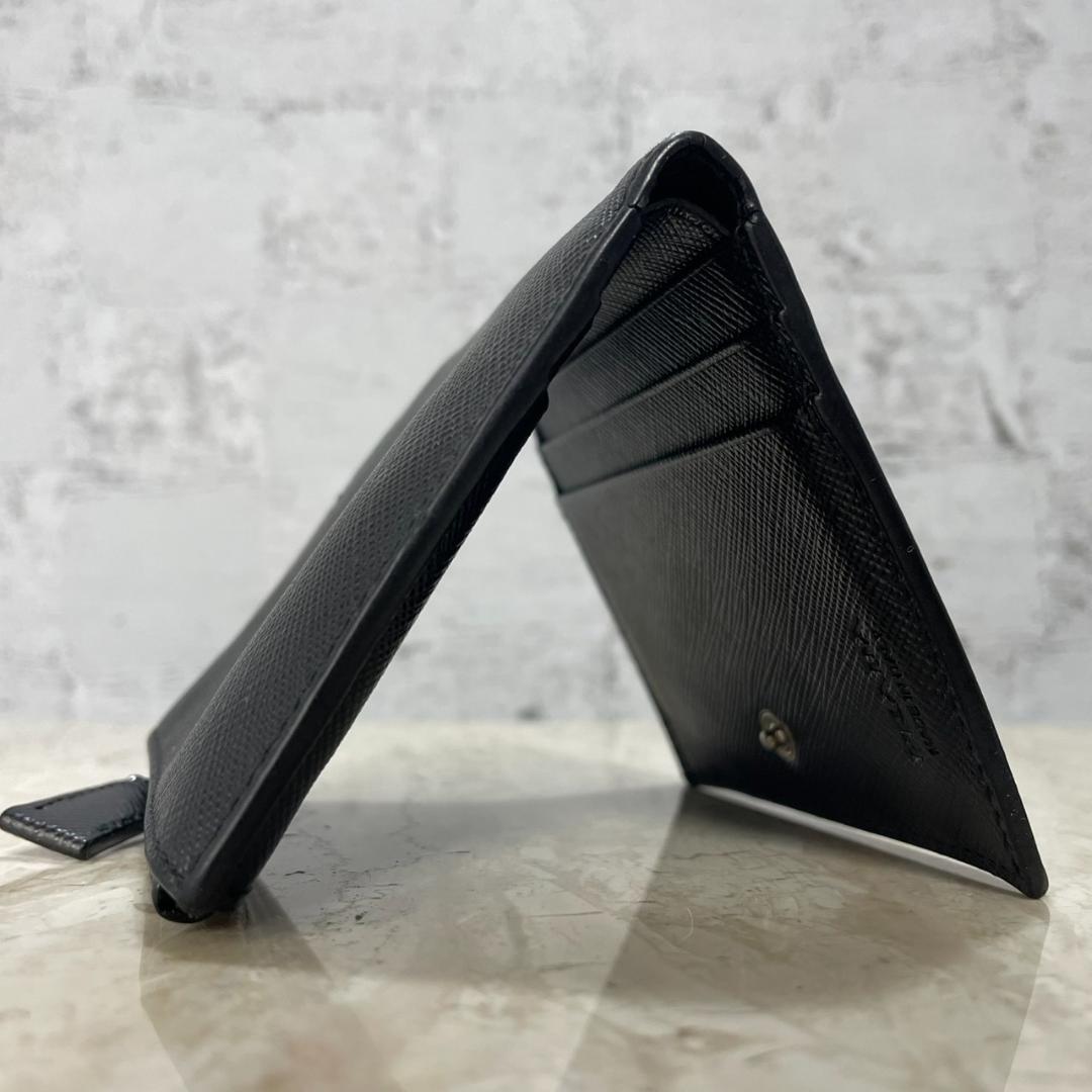 PRADA 二つ折り財布 プラダ サフィアーノ トライアングル 2MC066 黒