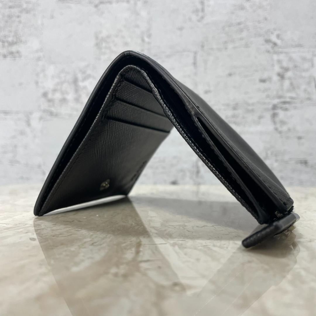 PRADA 二つ折り財布 プラダ サフィアーノ トライアングル 2MC066 黒