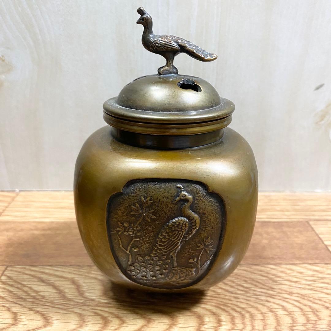 織田幸銅器 香炉 四方間取瑞鳥(小) 高岡銅器 仏具 高級 高級仏具
