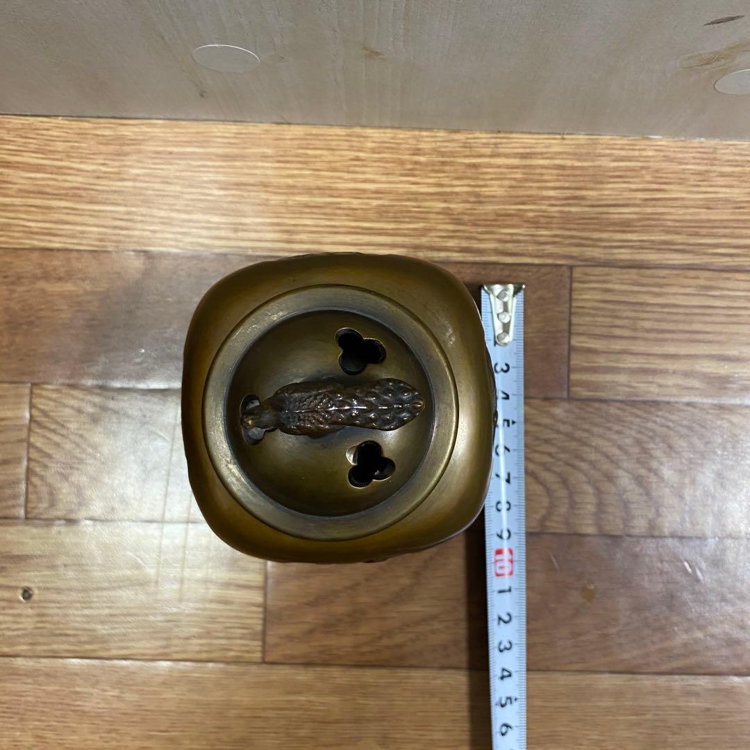 織田幸銅器 香炉 四方間取瑞鳥(小) 高岡銅器 仏具 高級 高級仏具