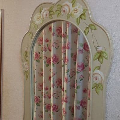 薔薇雑貨 ロココ調薔薇柄ミラー