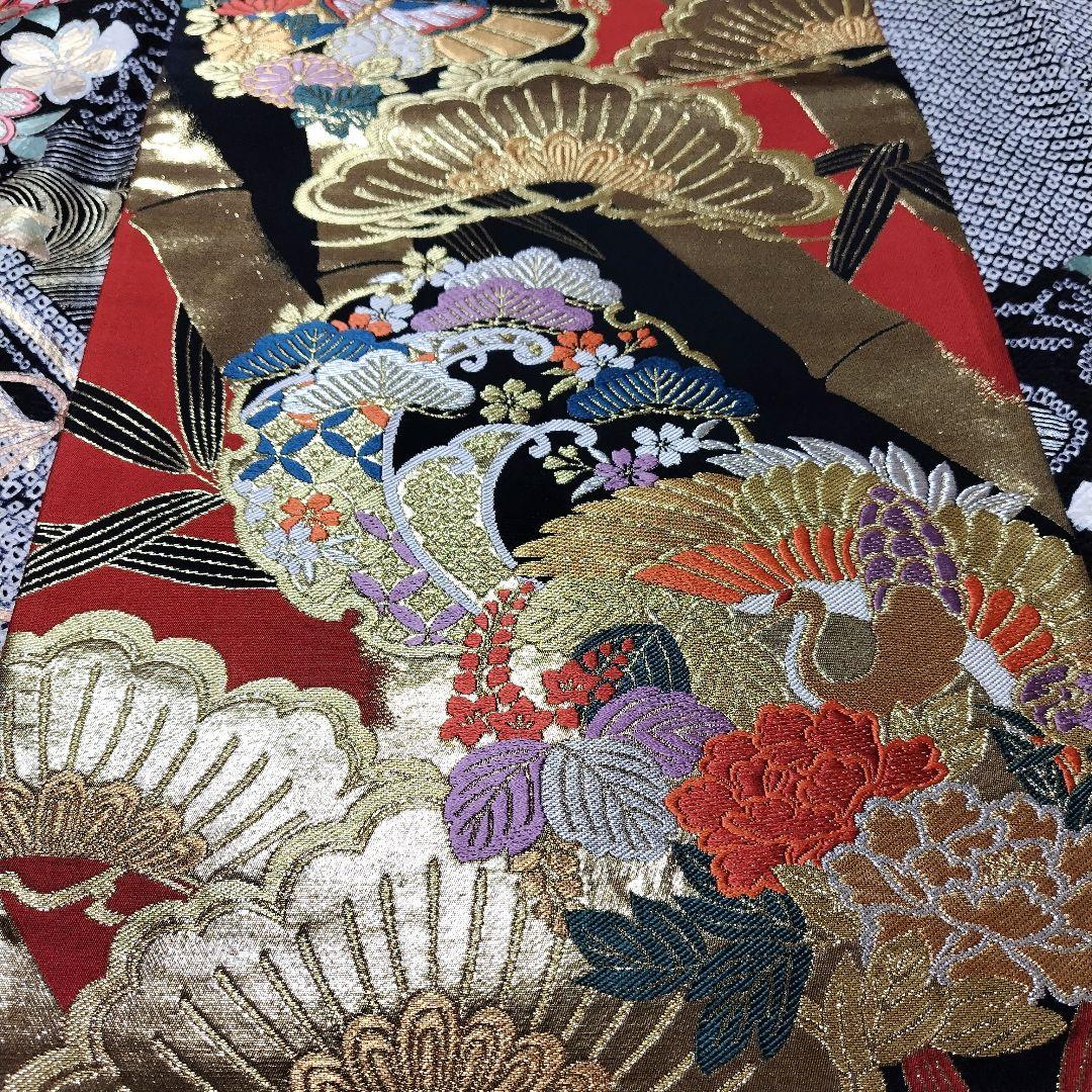 振袖フルセット(8点)・成人式・総絞り・本絞り・金駒刺繍・金彩加工・高級手縫い