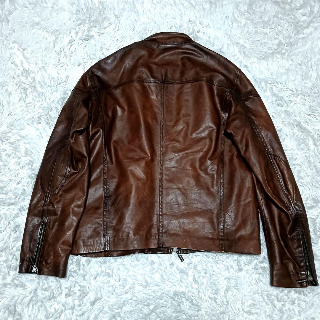 Vera Pelle　ライダースレザージャケット　柔らか軽量　シープスキン　54