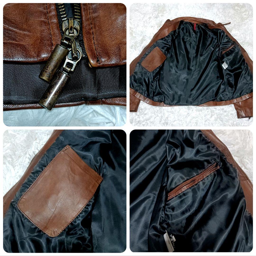 Vera Pelle　ライダースレザージャケット　柔らか軽量　シープスキン　54