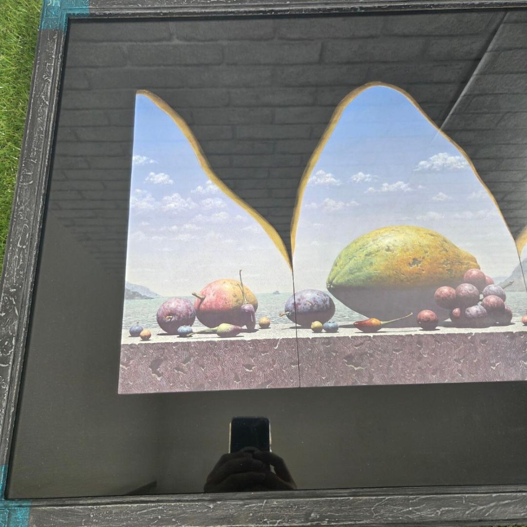 h*u様 細迫 諭「大地と海と果実」 額装 絵画 アート 現代美術