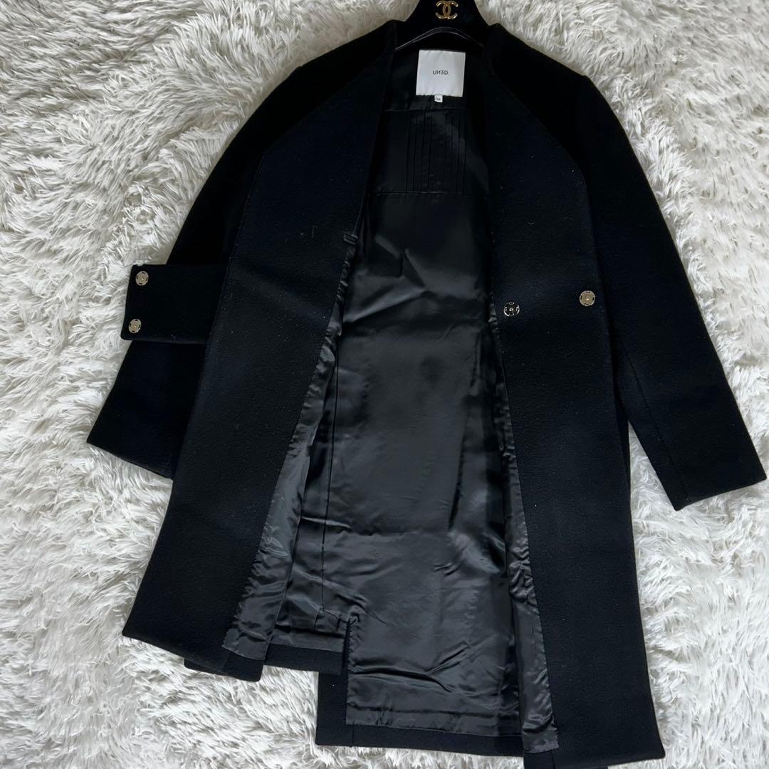 完売品✨UN3D. アンスリード アシンメトリー コート ノーカラー ブラック