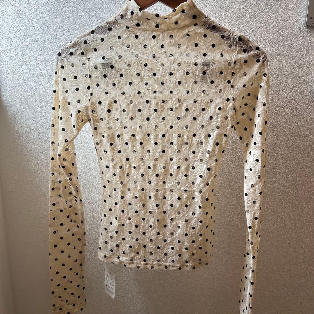 トップス DOT LACE SEE-THROUGH TOP (HIGH NECK)