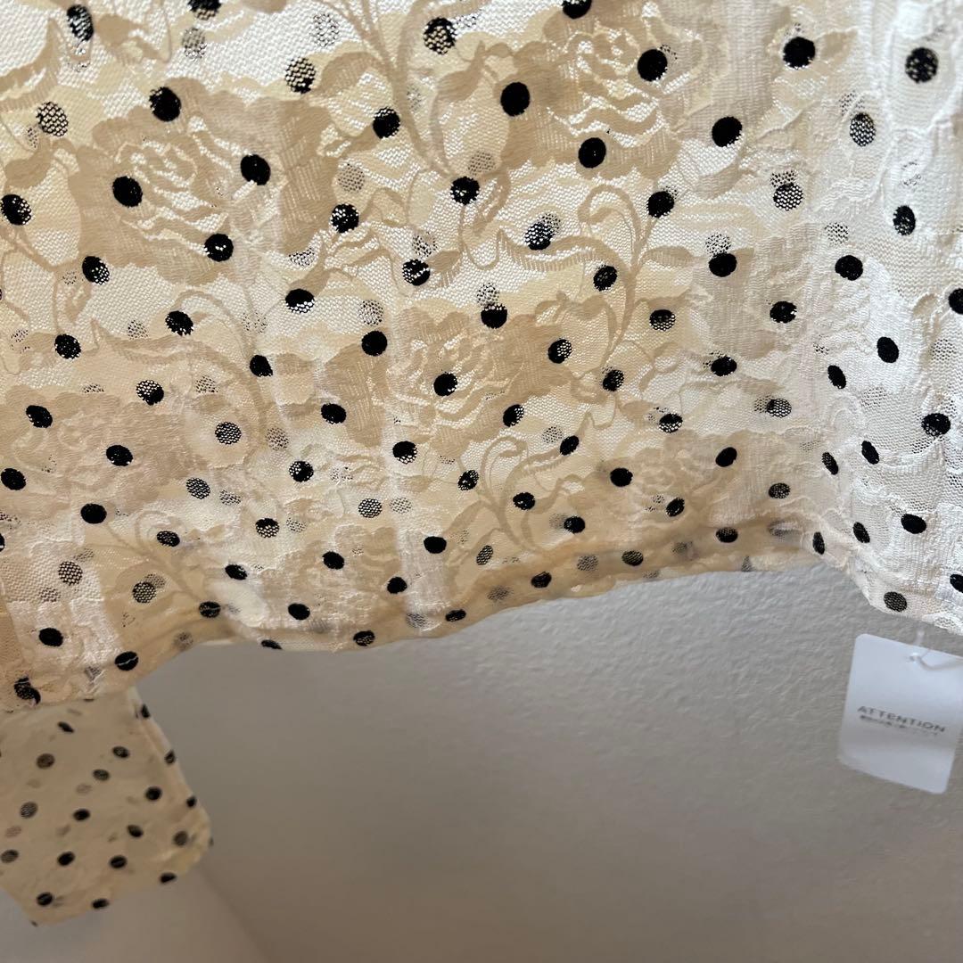 トップス DOT LACE SEE-THROUGH TOP (HIGH NECK)