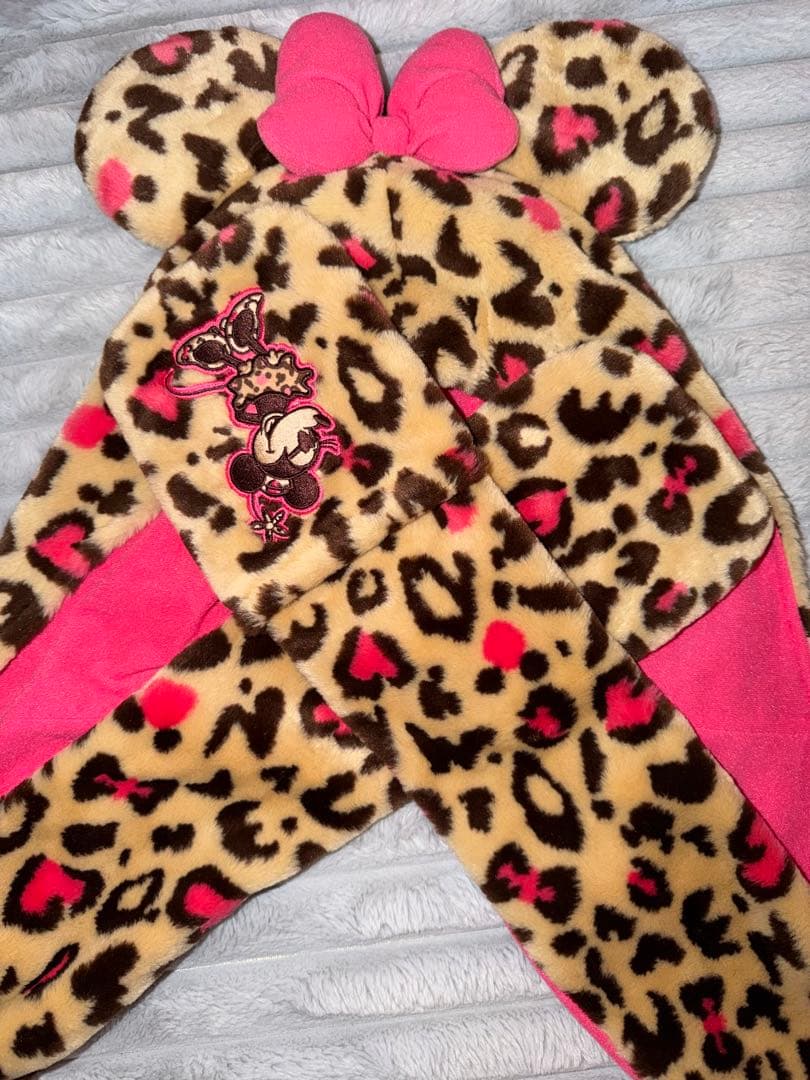 ヒョウ柄　マフラーキャップ　カチューシャ　ミニー　ディズニー