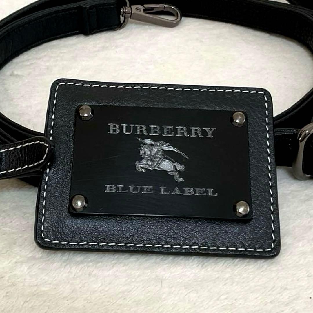 【美品】バーバリーショルダーバッグ オールレザー リバーシブル 黒 2way