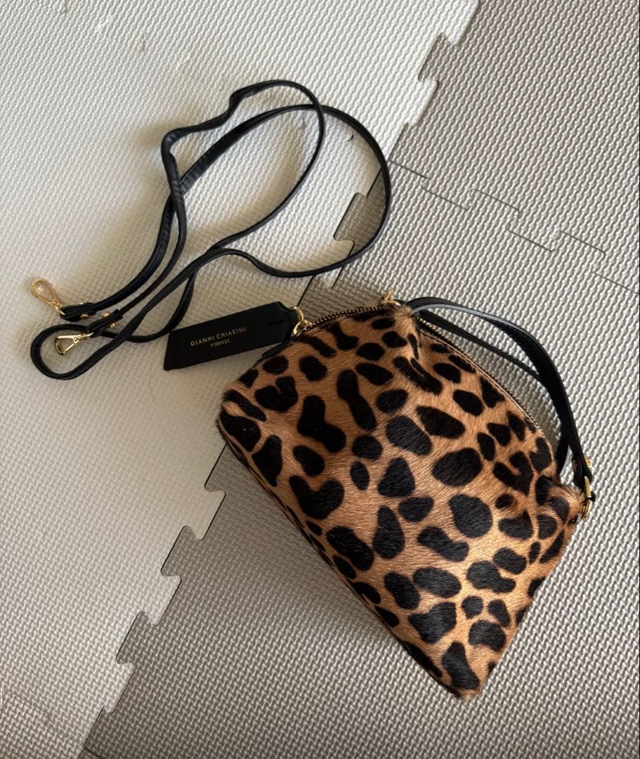 GIANNI CHIARINI ジャンニキアリーヌ レオパード ハンドバッグ