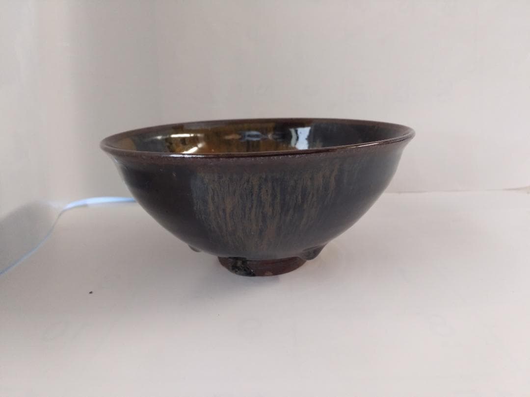 紀州焼 葵窯 寒川栖豊 作 天目形 茶碗 共箱 共布 栞 茶器 抹茶碗 新品