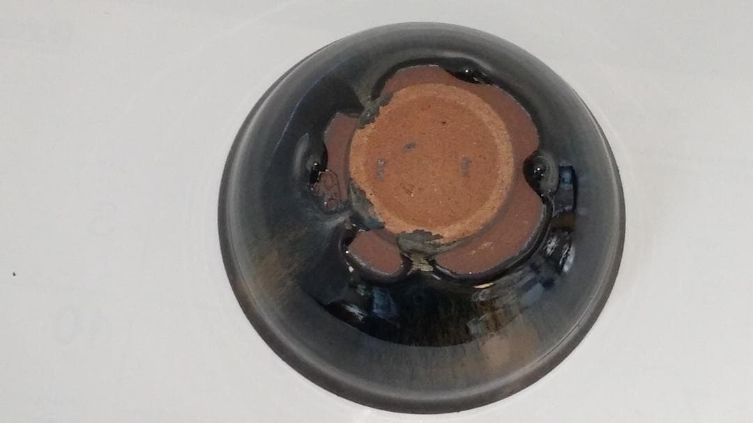 紀州焼 葵窯 寒川栖豊 作 天目形 茶碗 共箱 共布 栞 茶器 抹茶碗 新品