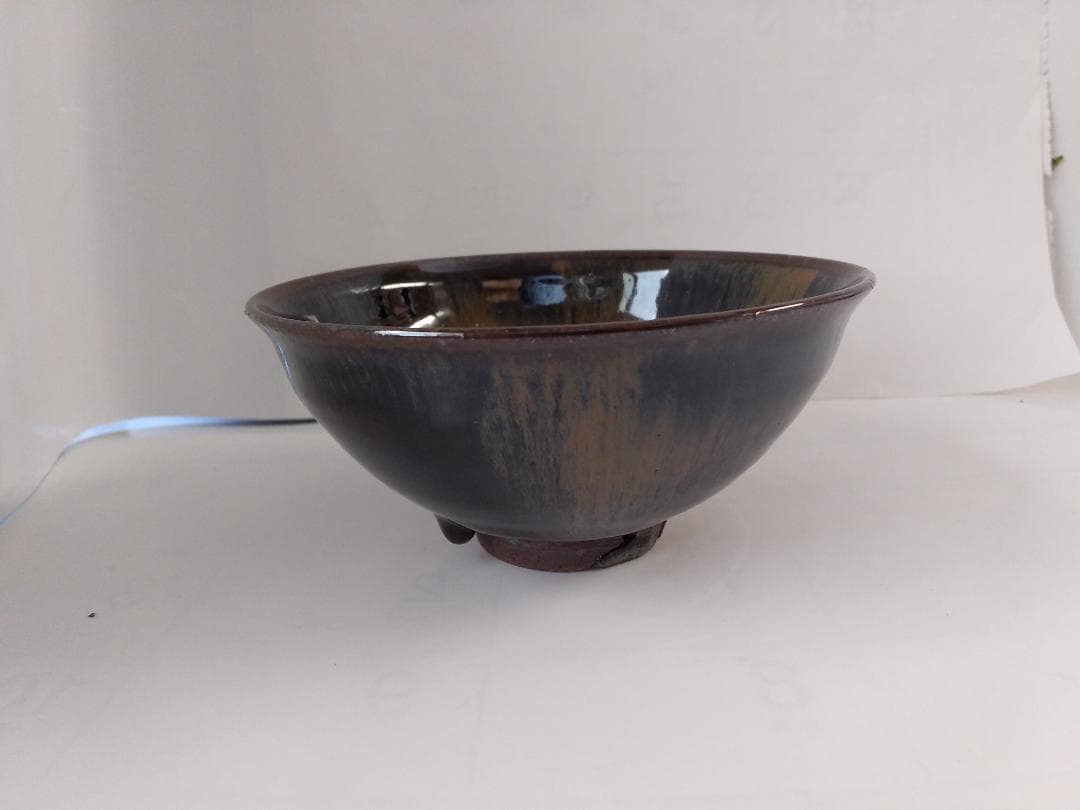 紀州焼 葵窯 寒川栖豊 作 天目形 茶碗 共箱 共布 栞 茶器 抹茶碗 新品