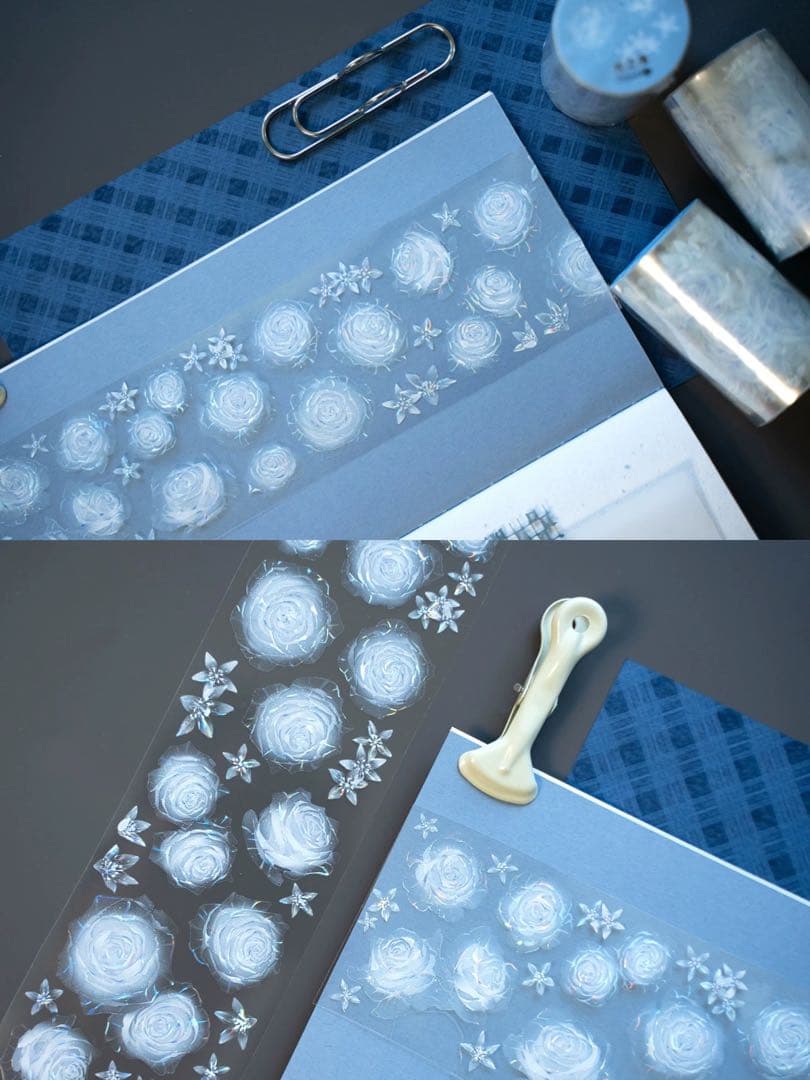 海外マスキングテープ巻売り 光之海 フラワー花 装飾マスキングテープ