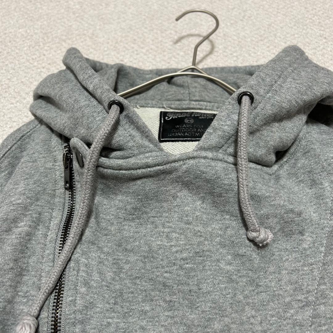 FINAL  スウェット ダブルライダース ジップパーカー グレー XS