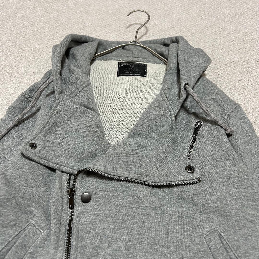 FINAL  スウェット ダブルライダース ジップパーカー グレー XS