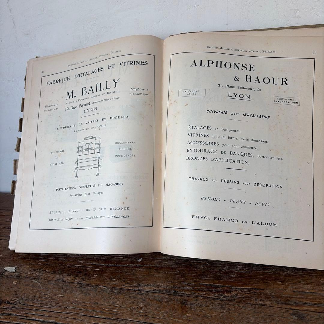 フランスアンティーク　水道工事　資料　内装 希少1921年　建築