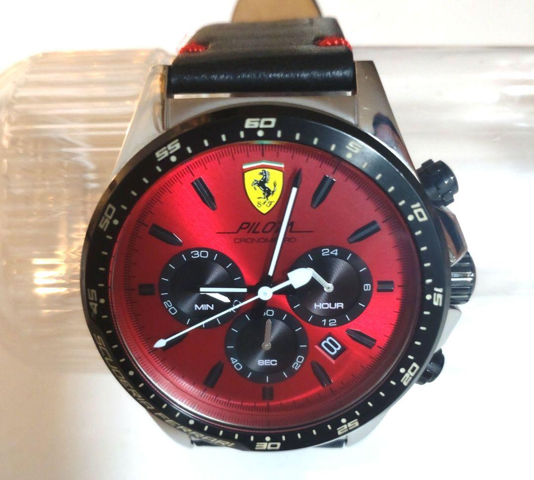 Scuderia Ferrari クロノグラフ 時計 レッド