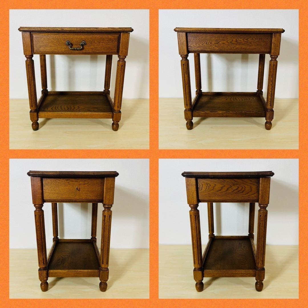 najico ナジコ サイドチェスト 電話台 花台 収納家具 引き出し オーク材